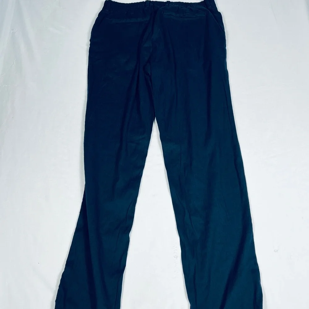 Ted Baker London Mens Slim Fit Linen Blend Trousers Dark‎ Teal Blue 32R 270145